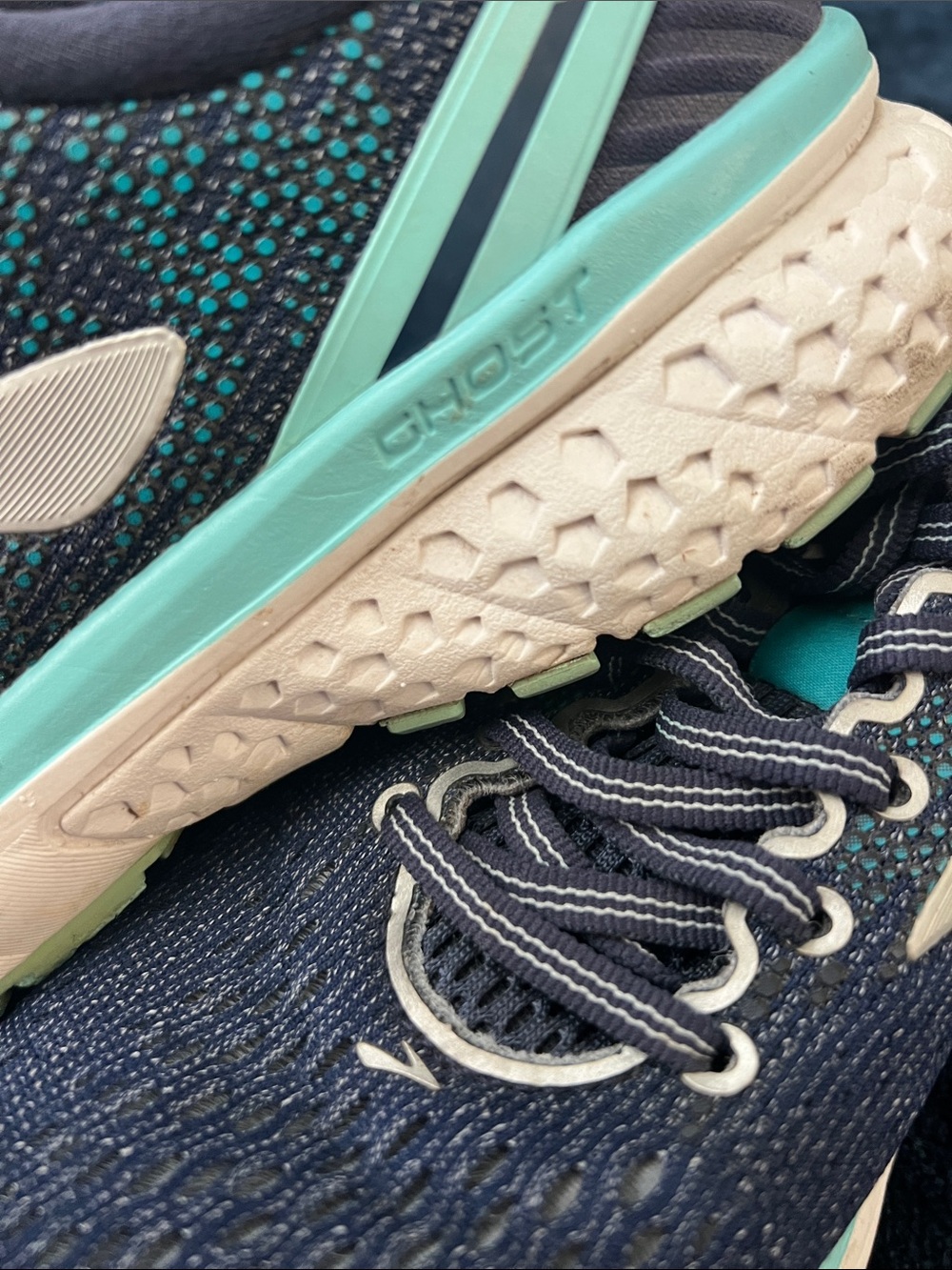 Brooks Women's Ghost Navy Running/Outdoor Shoes with Teal & Silver Accents 8.5 - Picture 5 of 12